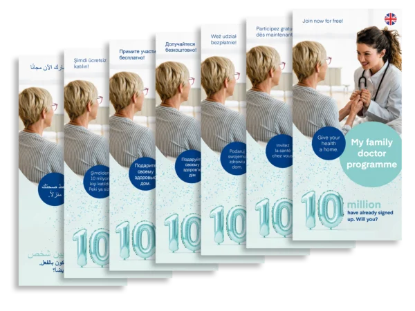 Patientenflyer "Hausarztprogramm" (div. Sprachen) 10 Millionen