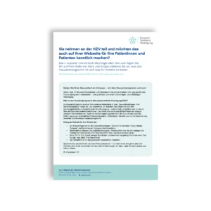 Das Hausarztprogramm auf Ihrer Homepage